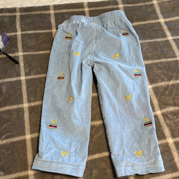 The Beaufort Bonnet Company Light Blue Corduroy Kids Pants with Drums and Horns - Picture 3 of 3